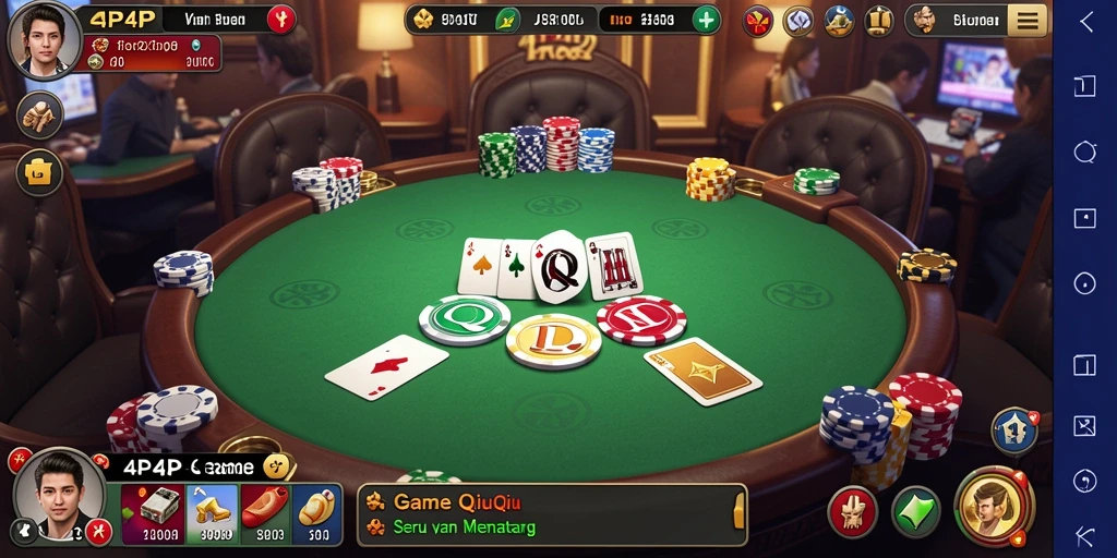 Tampilan gameplay QiuQiu yang menegangkan di 4P4P.