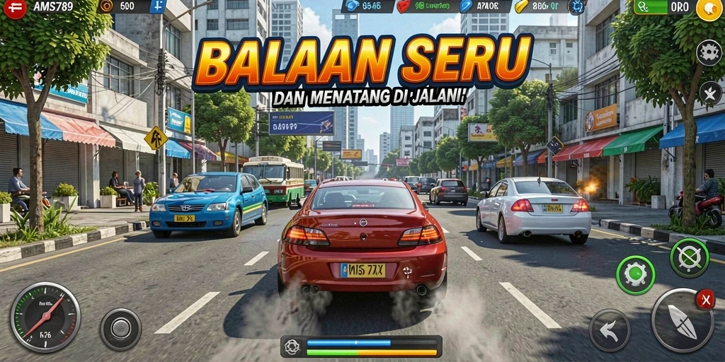 Gameplay balapan mendebarkan dengan grafis tajam di AMS789.