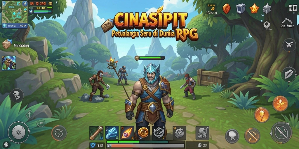 Screenshot gameplay CINASIPIT menampilkan aksi pertempuran seru dalam dunia RPG.
