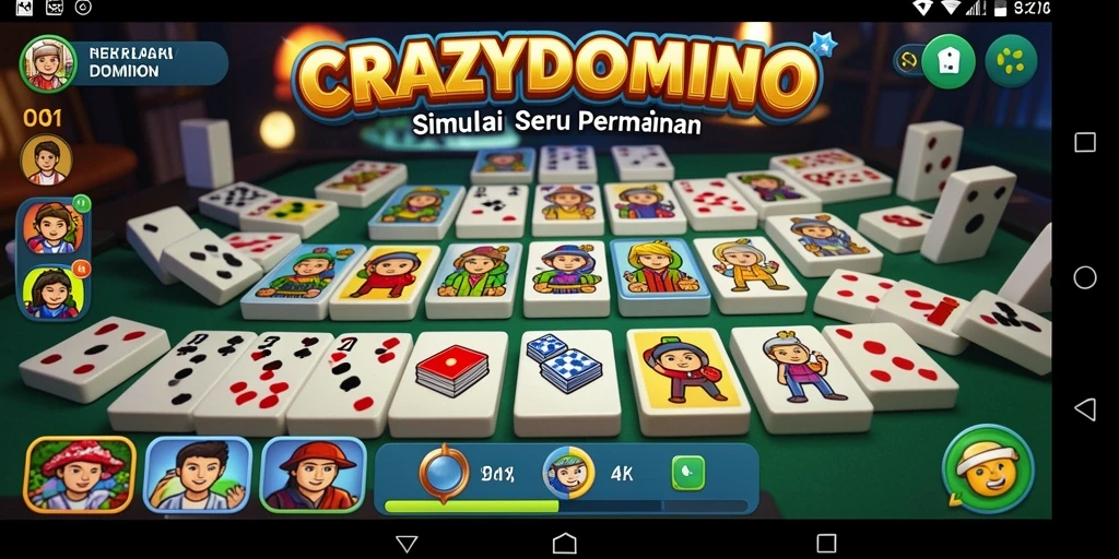 Tampilan gameplay menarik di CRAZYDOMINO yang menggambarkan permainan domino.