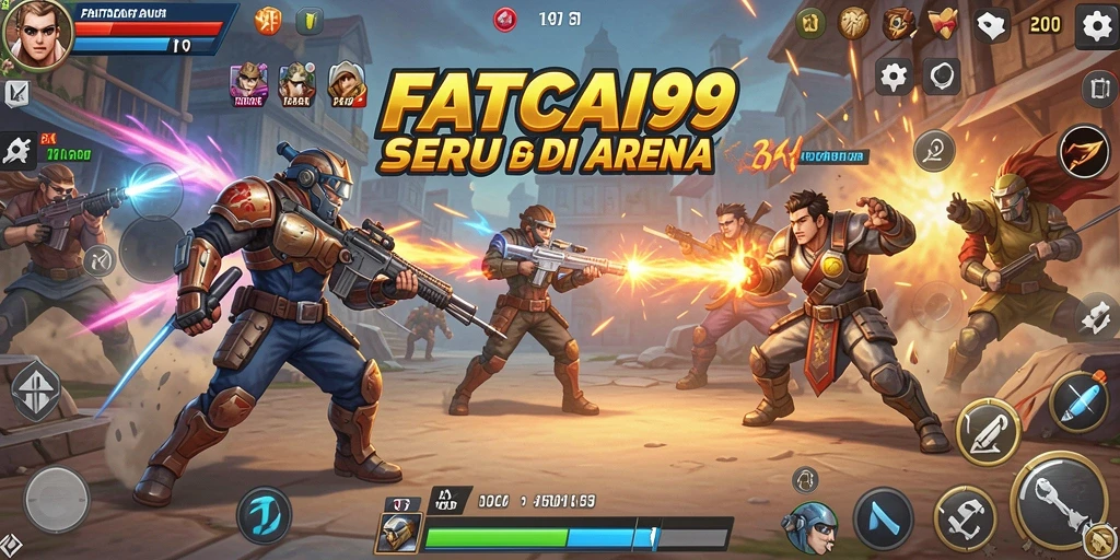 Tampilan gameplay di FATCAI99 menampilkan pertarungan yang seru dan dinamis.