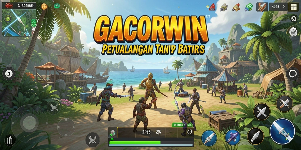 Tangkapan layar yang menunjukkan dunia terbuka yang luas di GACORWIN.