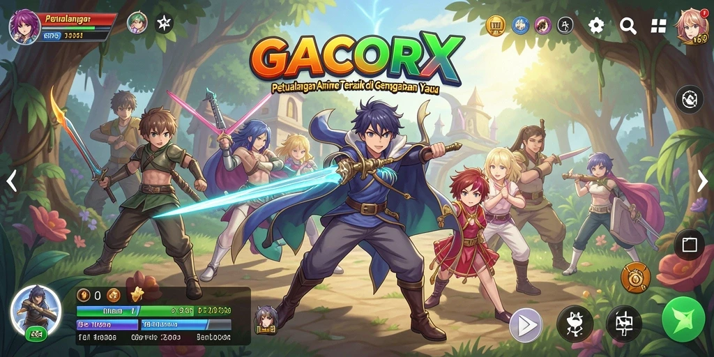 Tampilan gameplay menakjubkan dari GACORX dengan karakter Anime yang dinamis.