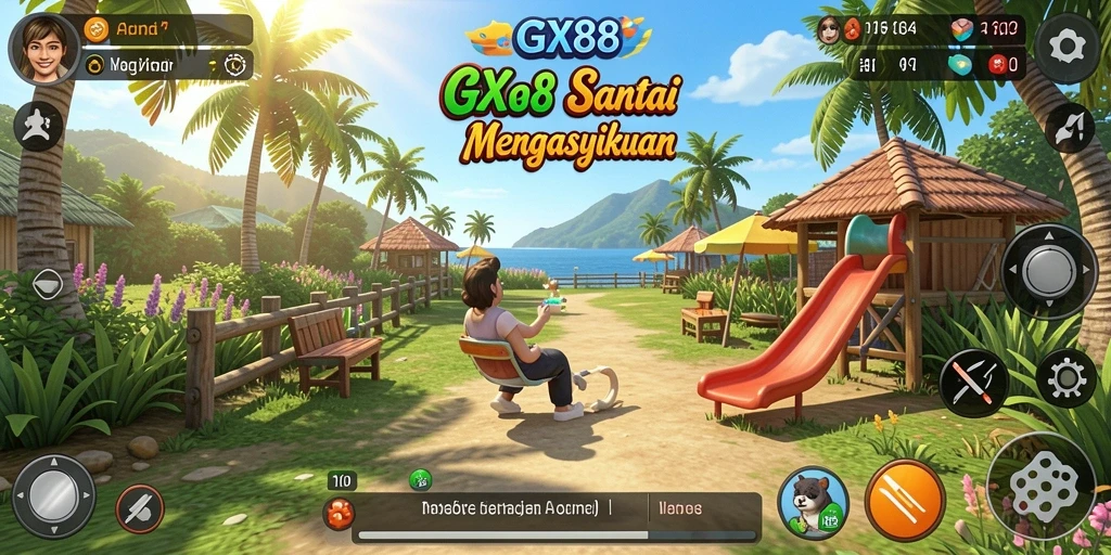 Tangkapan layar GX88 menampilkan keseruan gameplay santai dan berwarna.