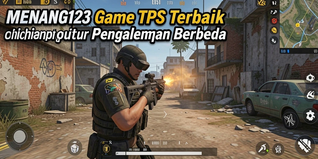 Screenshot MENANG123 menampilkan aksi gameplay TPS yang intens.