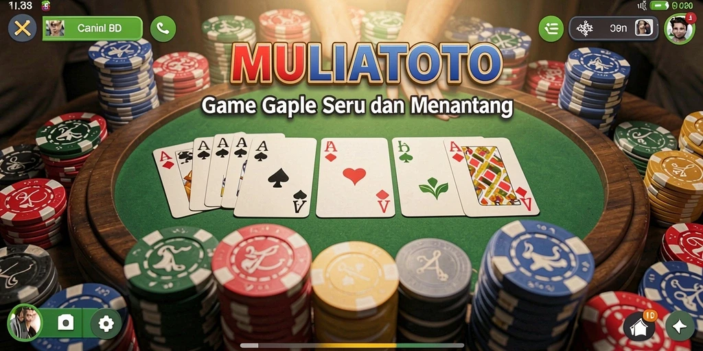 Gameplay seru Gaple di MULIATOTO dengan pemain aktif.