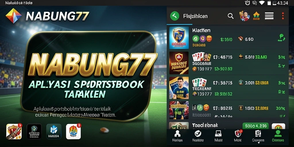 Screenshot permainan NABUNG77 menampilkan berbagai opsi taruhan olahraga.