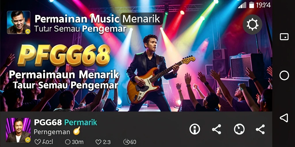 Tampilan gameplay PGG68 yang penuh warna dan musik mengasyikkan.