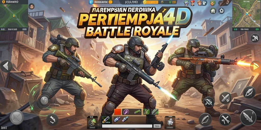 Tangkapan layar utama RUBAH4D menampilkan adegan epic dari gameplay Battle Royale.