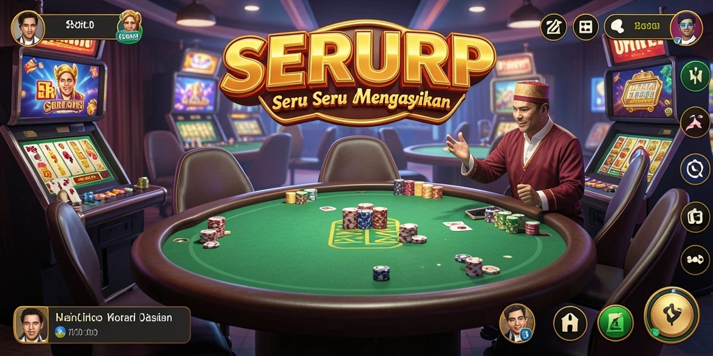 Tampilan gameplay SERURP dengan suasana kasino yang nyata.