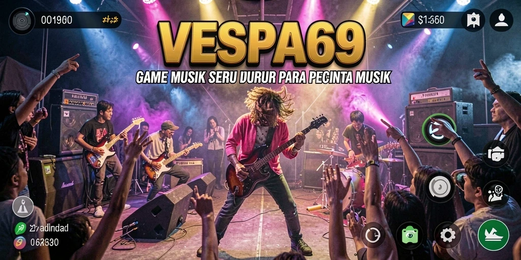Screenshot gameplay VESPA69 menampilkan pengalaman bermain musik yang seru.
